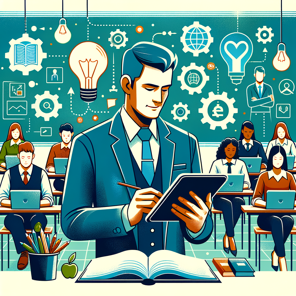 Professor usando tecnologia para criar planos de aula alinhados à BNCC